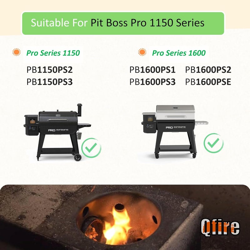 Qfire Fire Burn Pot for Pit Boss Pro 1150/1160 Pellet Grill, Firepot for Pit Boss PB1150PS2, PB1600PS1, PB1150PS3 Wood Pellet Grill - Image 4